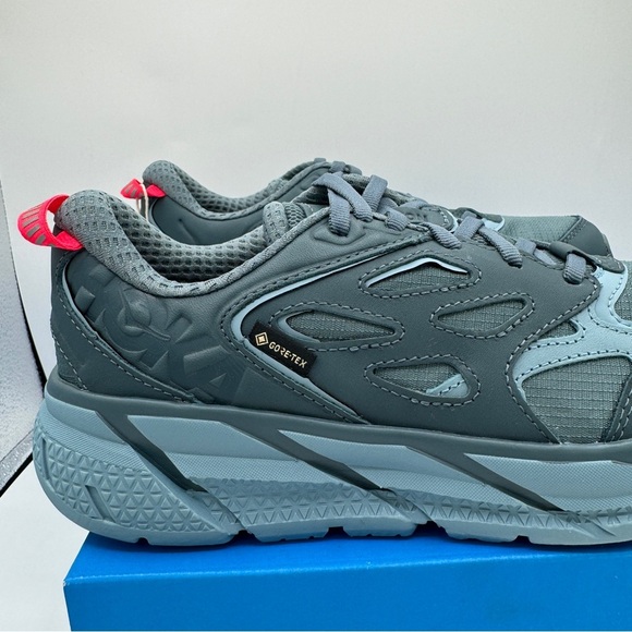 NWT Hoka Clifton Leather Gore-Tex Waterproof Unisex Goblin Stone Blue GBSB shoes - Picture 13 of 16